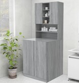 VidaXL Wasmachinekast 70,5x25,5x90 cm grijs sonoma eikenkleurig