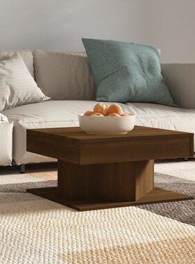 VidaXL Salontafel 57x57x30 cm bewerkt hout bruin eikenkleur