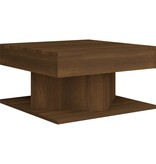 VidaXL Salontafel 57x57x30 cm bewerkt hout bruin eikenkleur