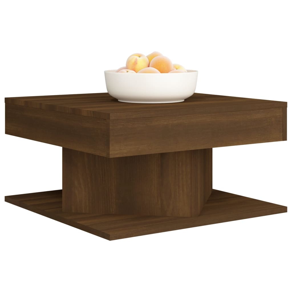 VidaXL Salontafel 57x57x30 cm bewerkt hout bruin eikenkleur