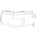 VidaXL Salontafel 57x57x30 cm bewerkt hout bruin eikenkleur