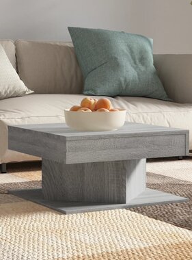 VidaXL Salontafel 57x57x30 cm bewerkt hout grijs sonoma eikenkleurig