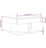 VidaXL Salontafel 57x57x30 cm bewerkt hout grijs sonoma eikenkleurig