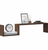 VidaXL Wandschappen 2 st 100x15x20 cm bewerkt hout bruin eikenkleur