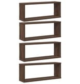VidaXL Wandschappen kubus 4 st 60x15x23 cm bewerkt hout bruin eiken