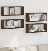 VidaXL Wandschappen kubus 4 st 60x15x23 cm bewerkt hout bruin eiken