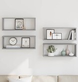 VidaXL Wandschappen kubus 4 st 60x15x23 cm bewerkt hout grijs sonoma