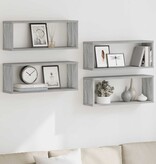 VidaXL Wandschappen kubus 4 st 60x15x23 cm bewerkt hout grijs sonoma