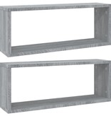 VidaXL Wandschappen kubus 2 st 60x15x23 cm bewerkt hout grijs sonoma