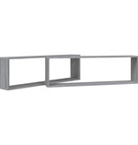 VidaXL Wandschappen kubus 2 st 100x15x30 cm bewerkt hout grijs sonoma