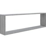 VidaXL Wandschappen kubus 2 st 100x15x30 cm bewerkt hout grijs sonoma