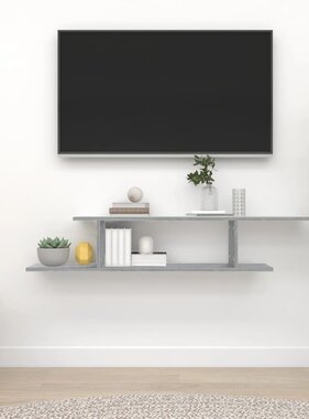 VidaXL Tv-wandschap 125x18x23 cm bewerkt hout grijs sonoma eikenkleur