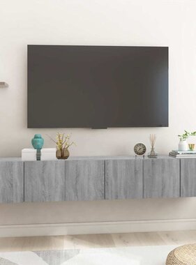 VidaXL Tv-hangmeubels 3 st 60x30x30 cm bewerkt hout grijs sonoma eiken