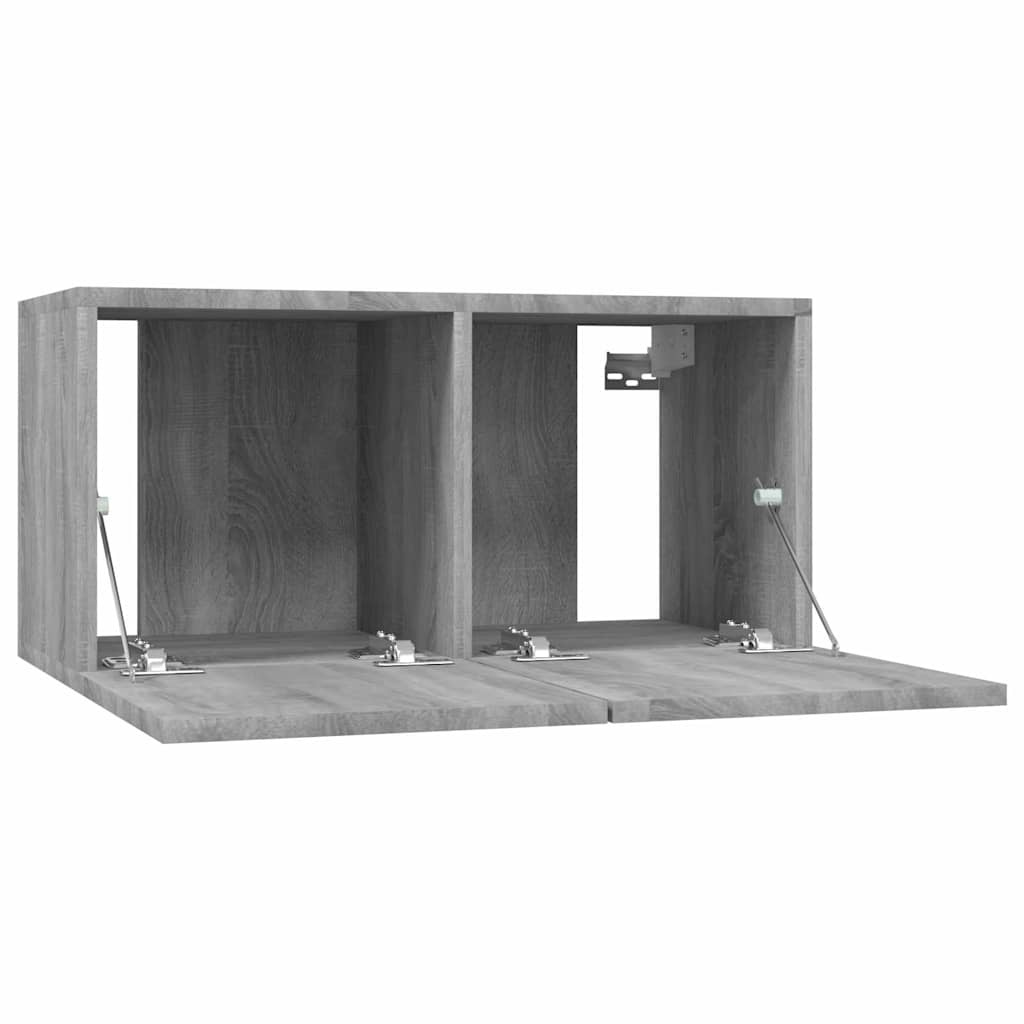 VidaXL Tv-hangmeubels 3 st 60x30x30 cm bewerkt hout grijs sonoma eiken