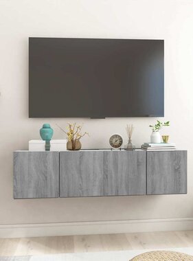 VidaXL Tv-hangmeubelen 2 st 60x30x30 cm bewerkt hout grijs sonoma