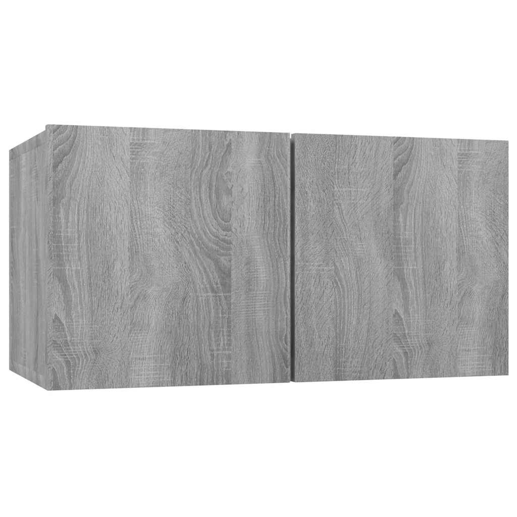 VidaXL Tv-hangmeubelen 2 st 60x30x30 cm bewerkt hout grijs sonoma