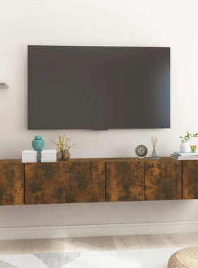 VidaXL Tv-hangmeubelen 3 st 60x30x30 cm gerookt eikenkleurig