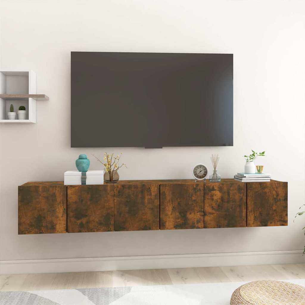 VidaXL Tv-hangmeubelen 3 st 60x30x30 cm gerookt eikenkleurig