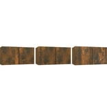 VidaXL Tv-hangmeubelen 3 st 60x30x30 cm gerookt eikenkleurig