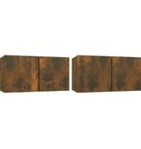 VidaXL Tv-hangmeubelen 2 st 60x30x30 cm gerookt eikenkleurig