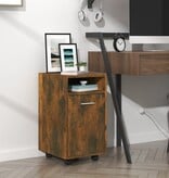 VidaXL Bijzetkast met wielen 33x38x60 cm bewerkt hout gerookt eiken