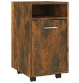 VidaXL Bijzetkast met wielen 33x38x60 cm bewerkt hout gerookt eiken