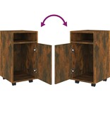 VidaXL Bijzetkast met wielen 33x38x60 cm bewerkt hout gerookt eiken