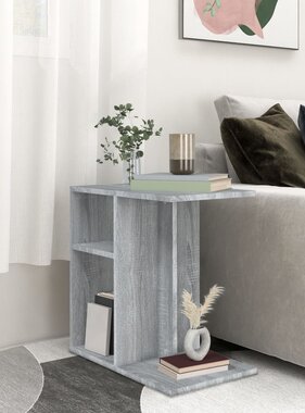 VidaXL Bijzettafel 50x30x50 cm bewerkt hout grijs sonoma eikenkleurig
