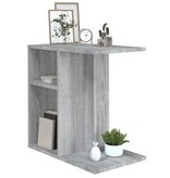 VidaXL Bijzettafel 50x30x50 cm bewerkt hout grijs sonoma eikenkleurig