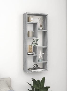 VidaXL Wandschap 36x16x90 cm bewerkt hout grijs sonoma eikenkleurig