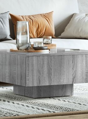 VidaXL Salontafel 60x60x31,5 cm bewerkt hout grijs sonoma eikenkleurig