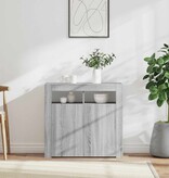 VidaXL Dressoir met LED-verlichting 80x35x75 cm grijs sonoma eiken