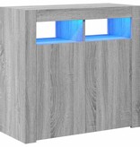VidaXL Dressoir met LED-verlichting 80x35x75 cm grijs sonoma eiken
