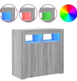 VidaXL Dressoir met LED-verlichting 80x35x75 cm grijs sonoma eiken