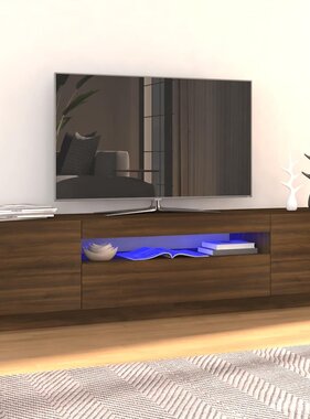 VidaXL Tv-meubel met LED-verlichting 160x35x40 cm bruin eikenkleur