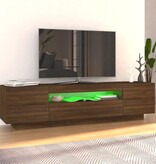 VidaXL Tv-meubel met LED-verlichting 160x35x40 cm bruin eikenkleur