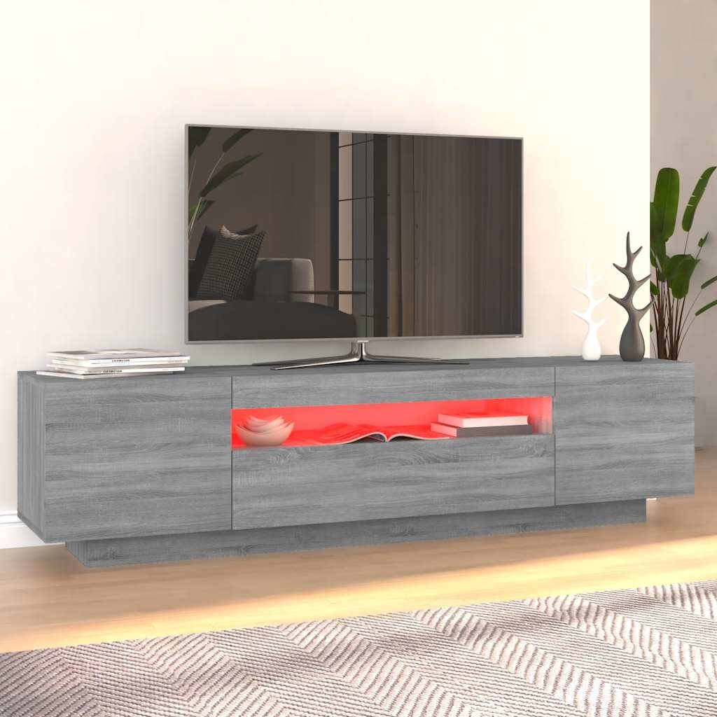 VidaXL Tv-meubel met LED-verlichting 160x35x40 cm grijs sonoma eiken
