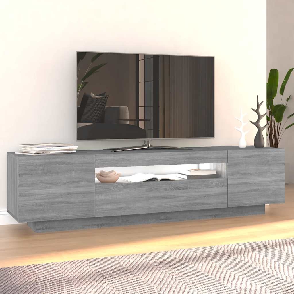 VidaXL Tv-meubel met LED-verlichting 160x35x40 cm grijs sonoma eiken