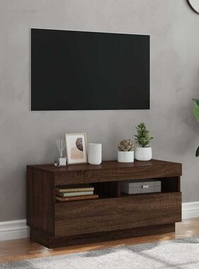 VidaXL Tv-meubel met LED-verlichting 80x35x40 cm bruin eikenkleur