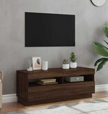 VidaXL Tv-meubel met LED-verlichting 100x35x40 cm bruin eikenkleur