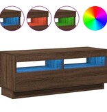 VidaXL Tv-meubel met LED-verlichting 100x35x40 cm bruin eikenkleur