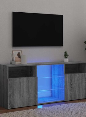 VidaXL Tv-meubel met LED-verlichting 120x30x50 cm grijs sonoma eiken