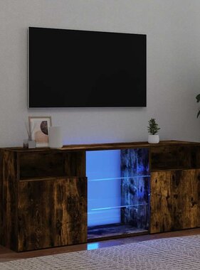 VidaXL Tv-meubel met LED-verlichting 120x30x50 cm gerookt eikenkleurig