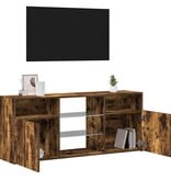 VidaXL Tv-meubel met LED-verlichting 120x30x50 cm gerookt eikenkleurig