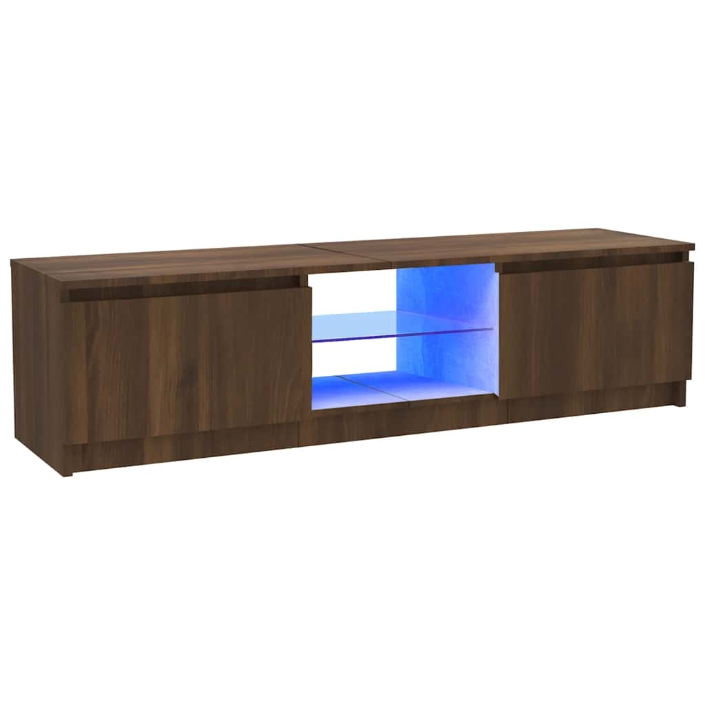 VidaXL Tv-meubel met LED-verlichting 120x30x35,5 cm bruin eikenkleur