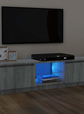 VidaXL Tv-meubel met LED-verlichting 120x30x36 cm grijs sonoma eiken