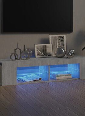 VidaXL Tv-meubel met LED-verlichting 135x39x30 cm grijs sonoma eiken