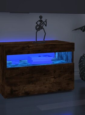 VidaXL Tv-meubel met LED-verlichting 60x35x40 cm gerookt eikenkleurig