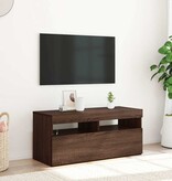 VidaXL Tv-meubel met LED-verlichting 90x35x40 cm bruin eikenkleur