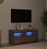 VidaXL Tv-meubel met LED-verlichting 90x35x40 cm bruin eikenkleur